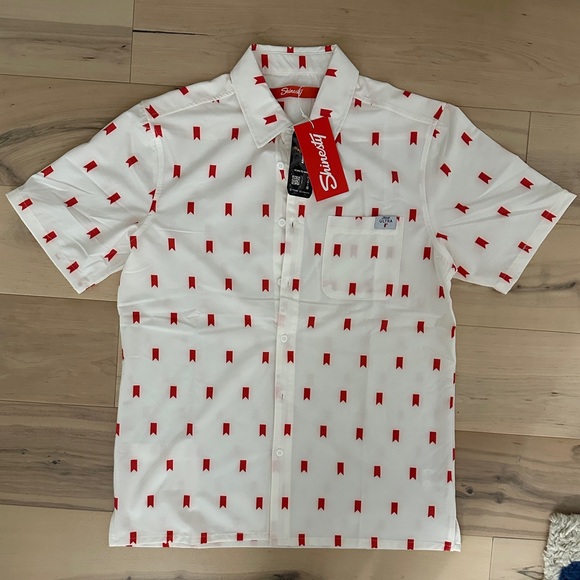 [NWT] Shinesty Michelob ULTRA Iconic Ribbon Camp Shirt - Picture 1 of 6